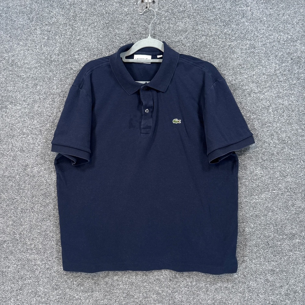 Lacoste Polo Shirt Mens Large Blue Regular Fit Crocodile Logo Classic Casual